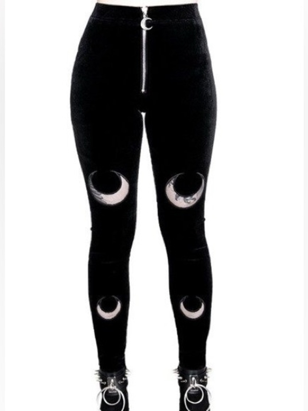 Restyle moon luna velvet leggings pants goth gothic alt emo celestial lolita